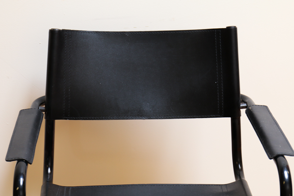 Tubular Steel and Leather Armchair