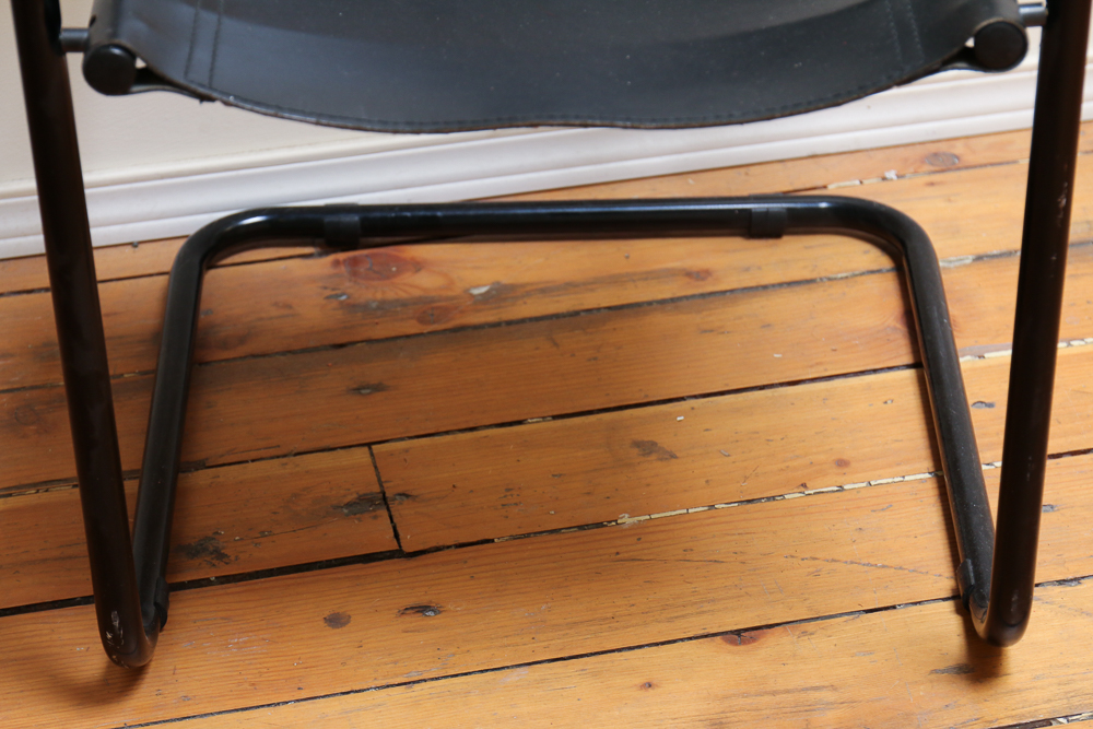 Tubular Steel and Leather Armchair