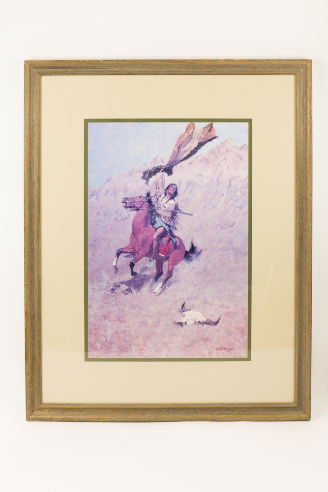 Framed "The Scout" After Frederic Remington