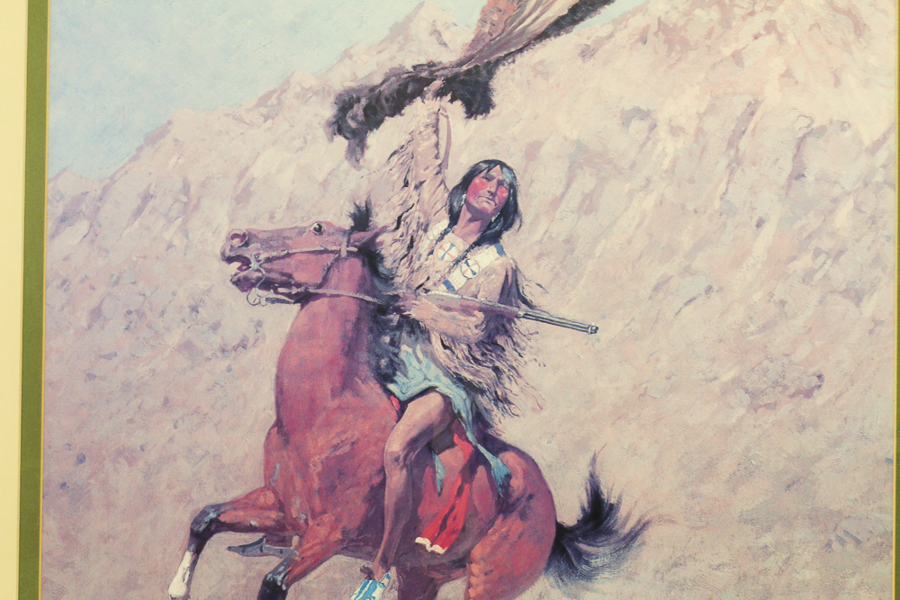 Framed "The Scout" After Frederic Remington