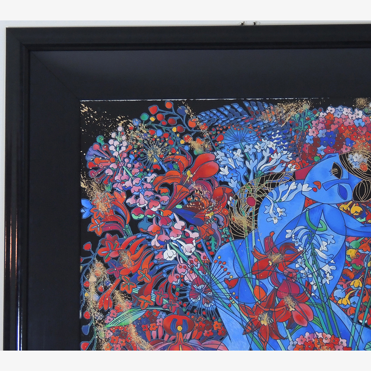 Signed Jiang Tie-Feng Serigraph Titled "Large Bouquet" With COA