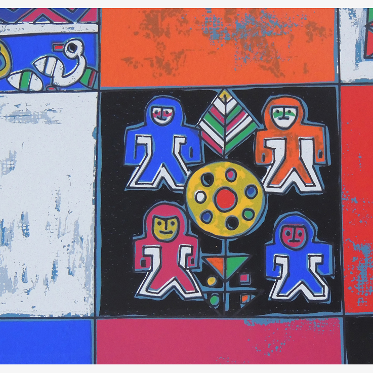 Signed Jiang Tie-Feng Serigraph Titled "Large Bouquet" With COA