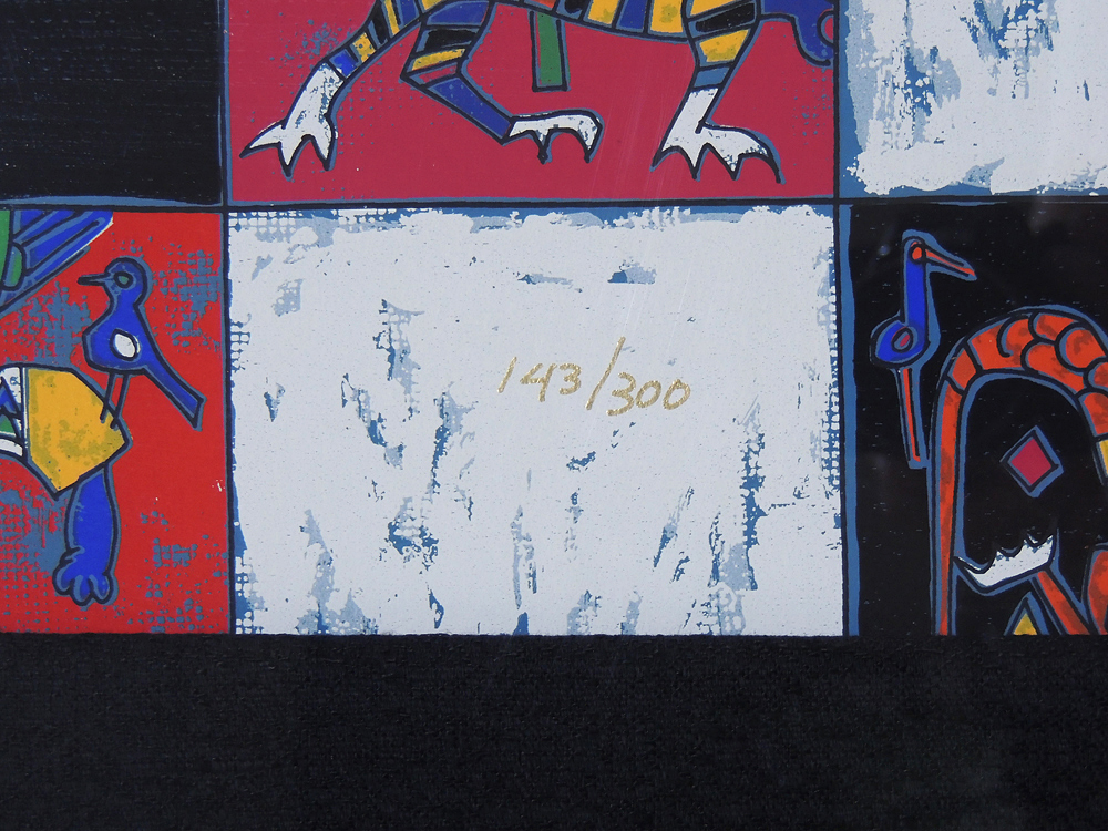 Signed Jiang Tie-Feng Serigraph Titled "Large Bouquet" With COA