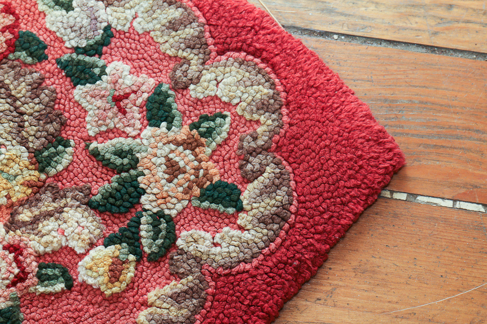 Pair of Hooked Floral Accent Rugs