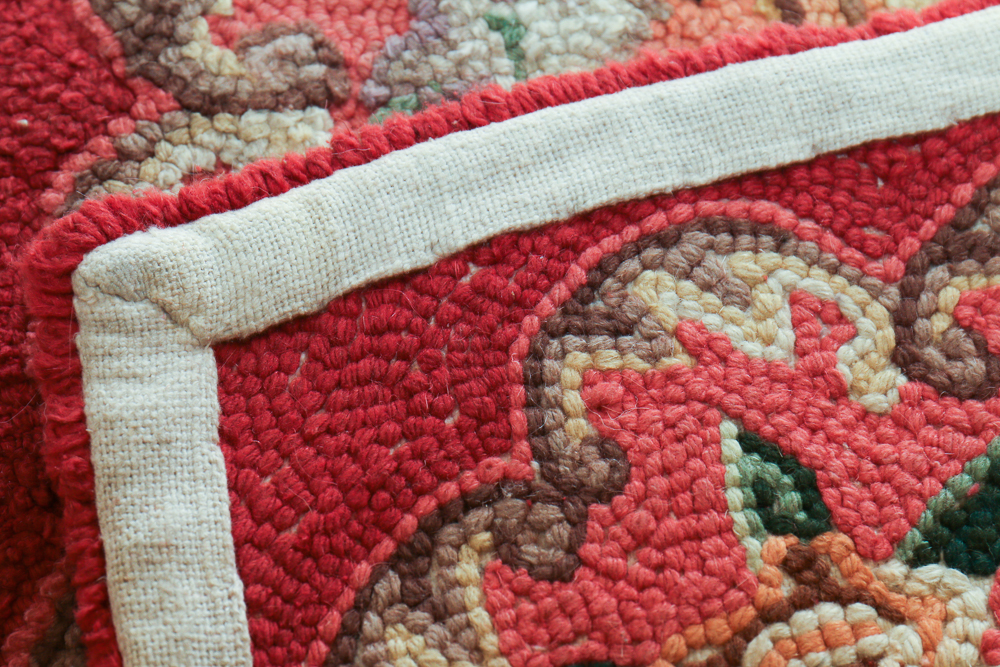 Pair of Hooked Floral Accent Rugs