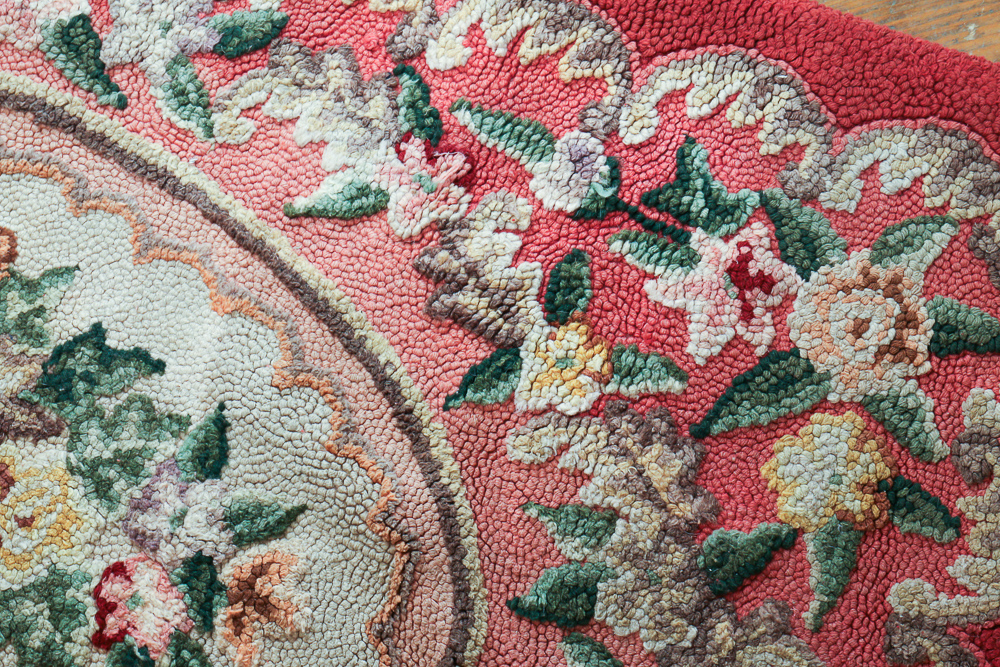 Pair of Hooked Floral Accent Rugs