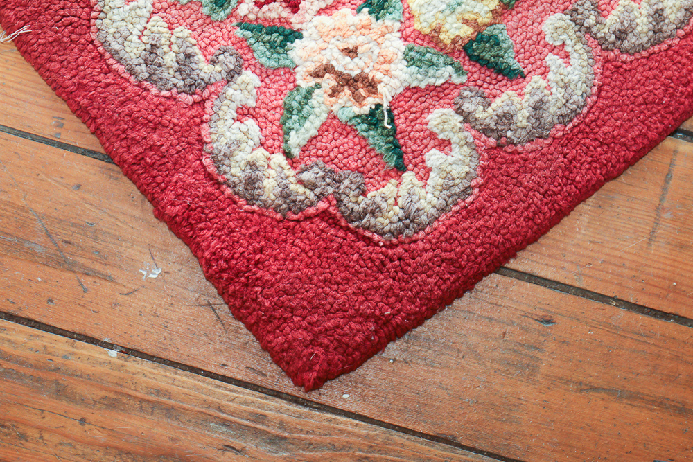 Pair of Hooked Floral Accent Rugs