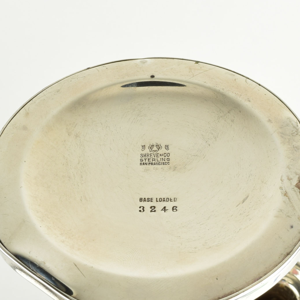 Pair of Shreve And Company Sterling Silver Candlesticks with Reticulated Sterling Shades