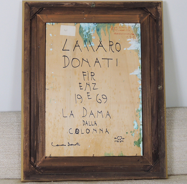 Signed Lazzaro Donati Oil Painting Titled "La Dama Dalla Colonna"