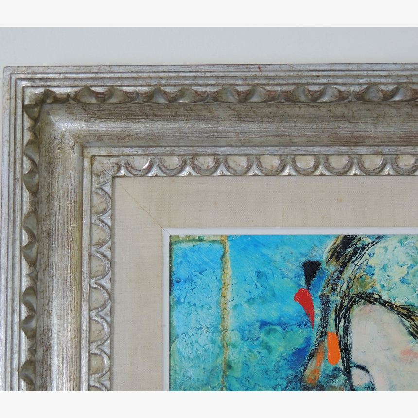 Signed Lazzaro Donati Oil Painting Titled "La Dama Dalla Colonna"