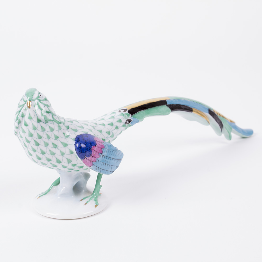 Herend Green Fishnet Pheasant Figurine
