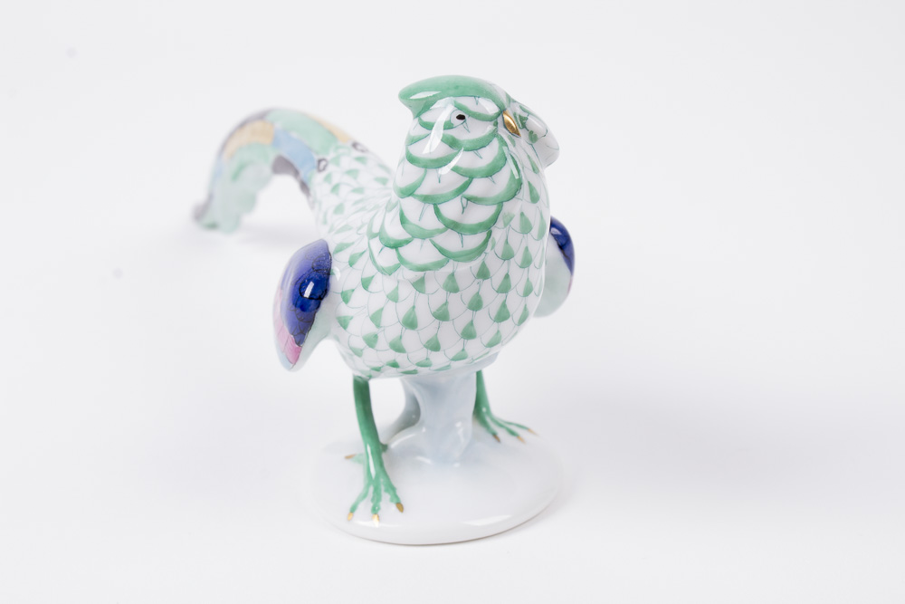 Herend Green Fishnet Pheasant Figurine