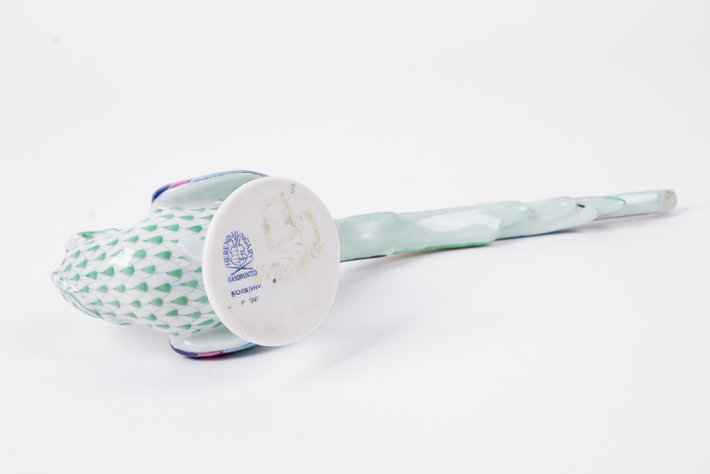 Herend Green Fishnet Pheasant Figurine