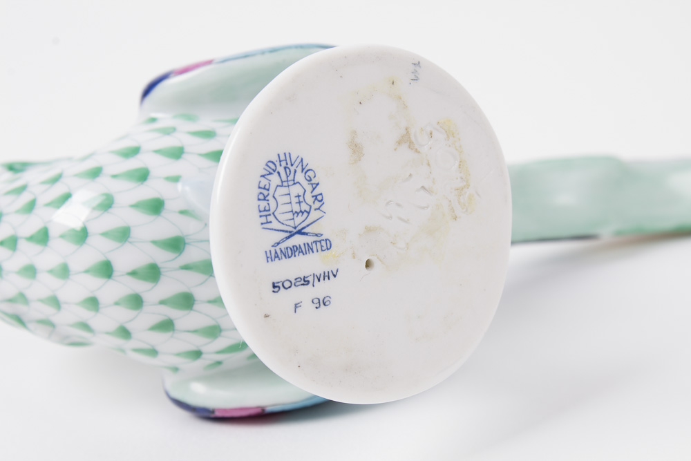 Herend Green Fishnet Pheasant Figurine