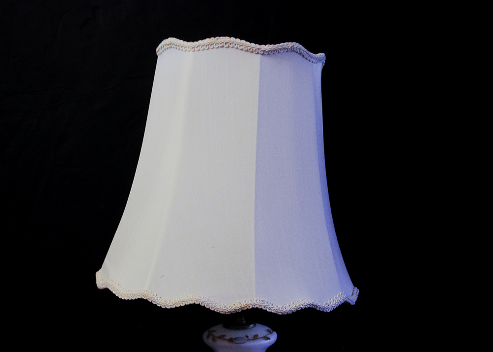 Pair of Painted Satin Glass Lamps