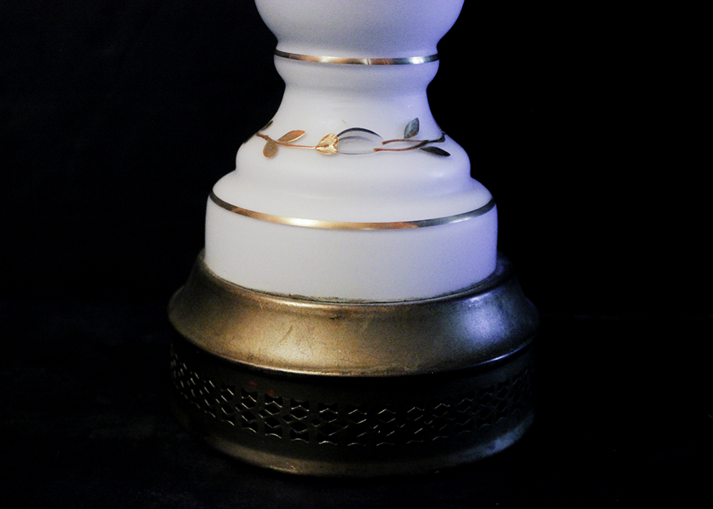 Pair of Painted Satin Glass Lamps