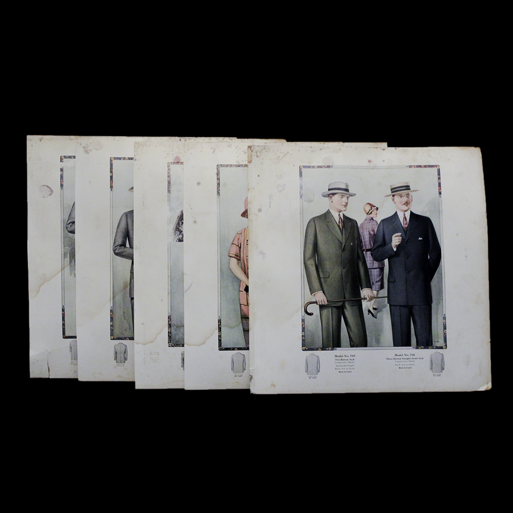 Vintage Men's Suit and Jacket Ads and Fabric Samples