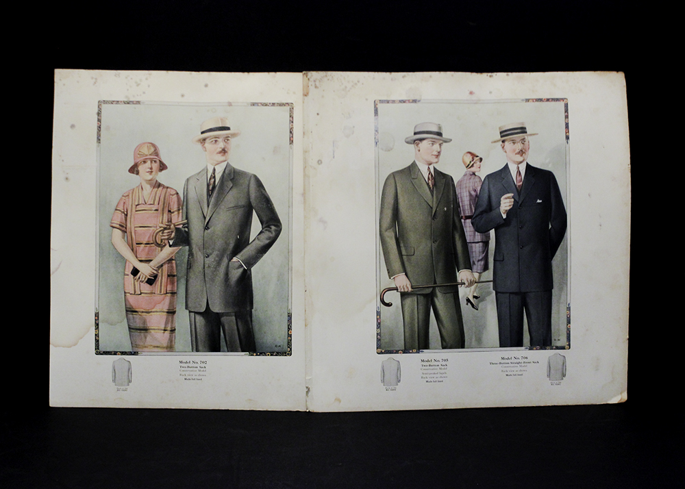 Vintage Men's Suit and Jacket Ads and Fabric Samples