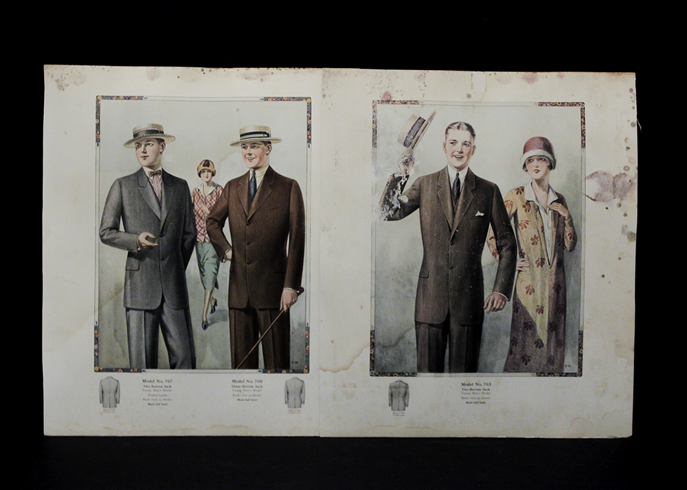Vintage Men's Suit and Jacket Ads and Fabric Samples