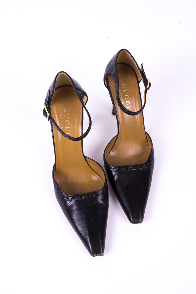 Black Gucci Leather High Heels