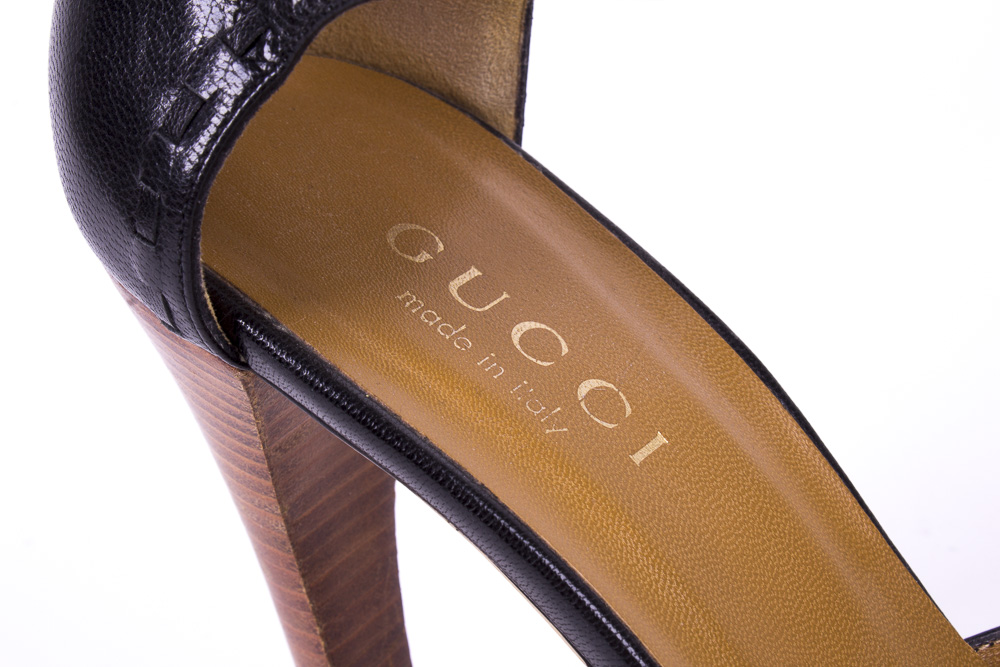 Black Gucci Leather High Heels