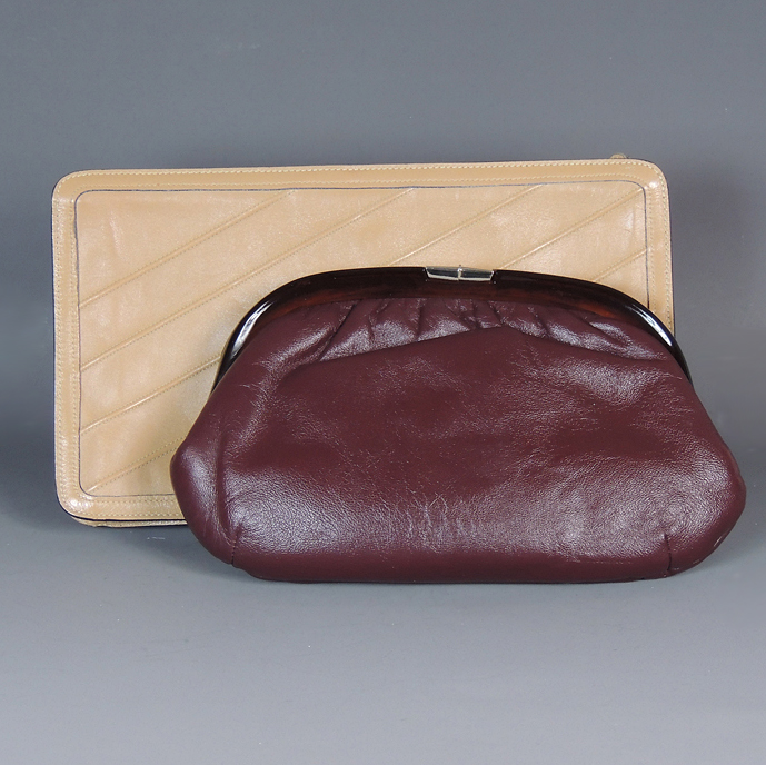 Pair of Vintage Leather Clutches by Ruth E. Saltz and Anne Klein