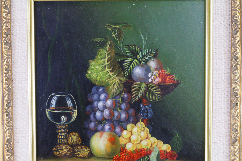 Framed and Signed Oil on Canvas Still Life by Miller