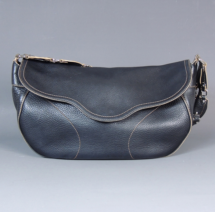 Cole Haan Black Leather Baguette Purse
