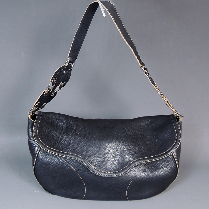 Cole Haan Black Leather Baguette Purse