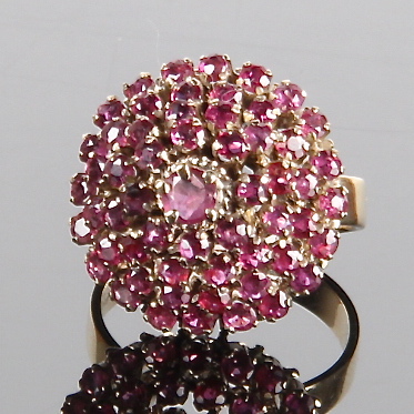 18K Yellow Gold and 2.0CTW Ruby Cluster Ring