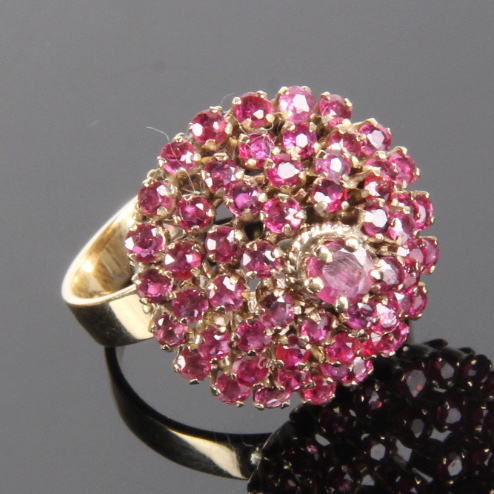 18K Yellow Gold and 2.0CTW Ruby Cluster Ring