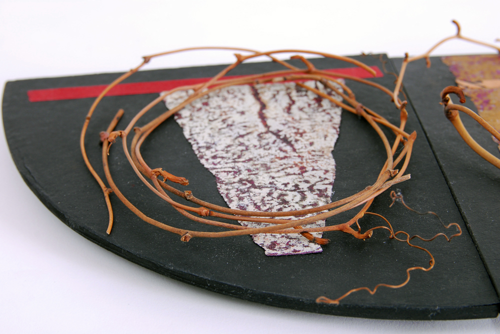 Pair of Janet Wheeler Mixed Media Collages