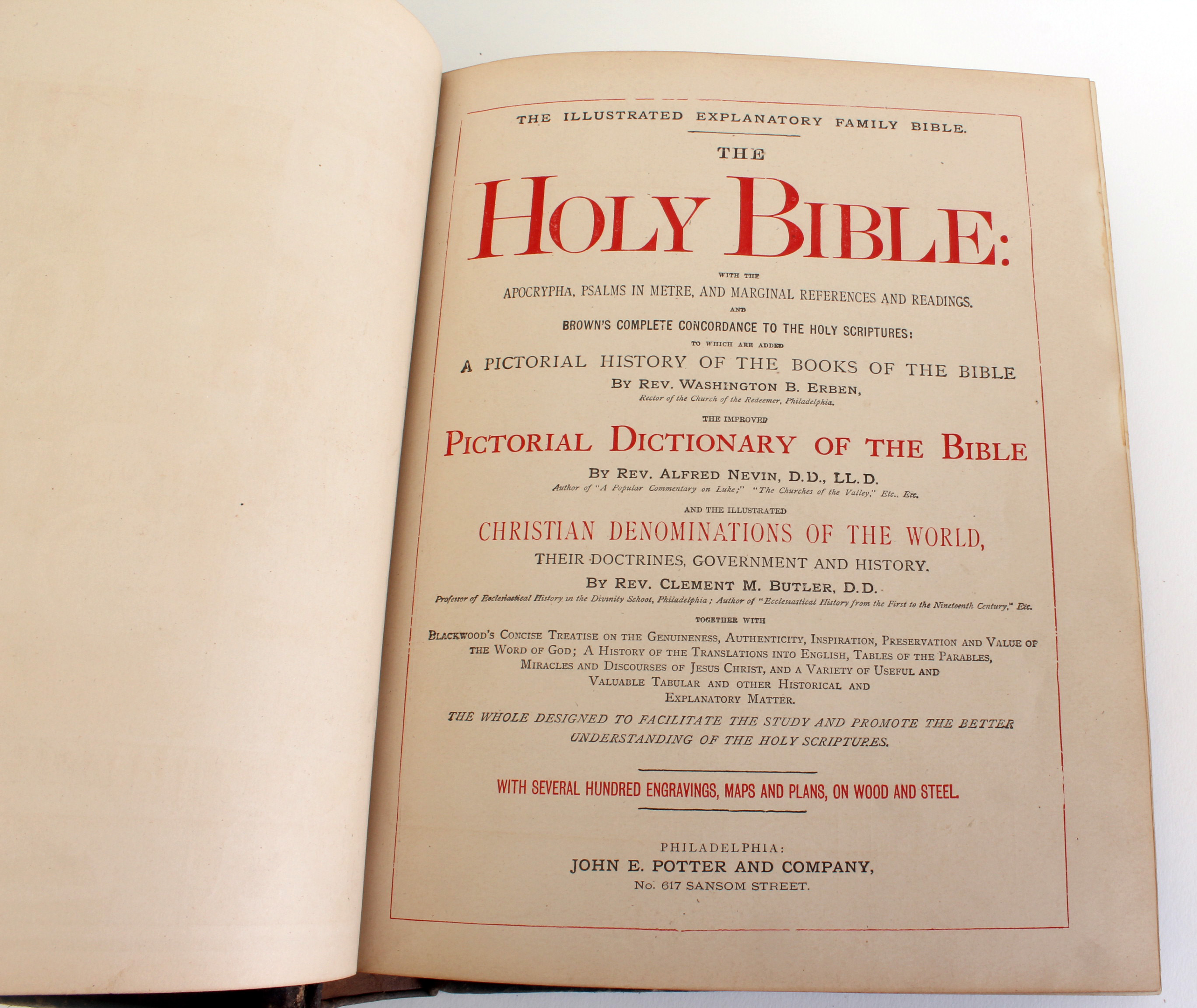 19th Century Antique Bible Published by John Potter and Company