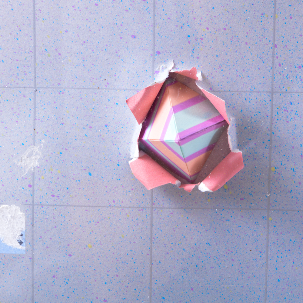 Modern Paper Artwork in Acrylic Case