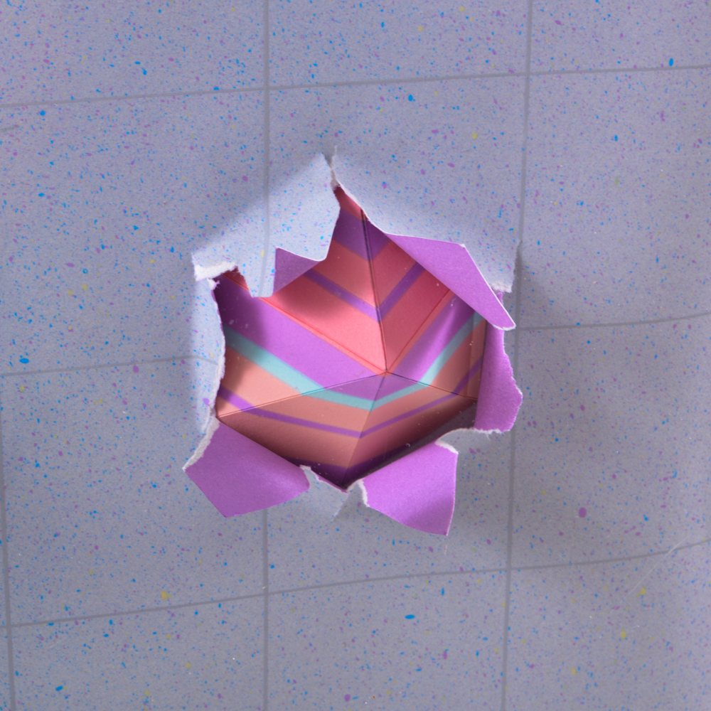 Modern Paper Artwork in Acrylic Case