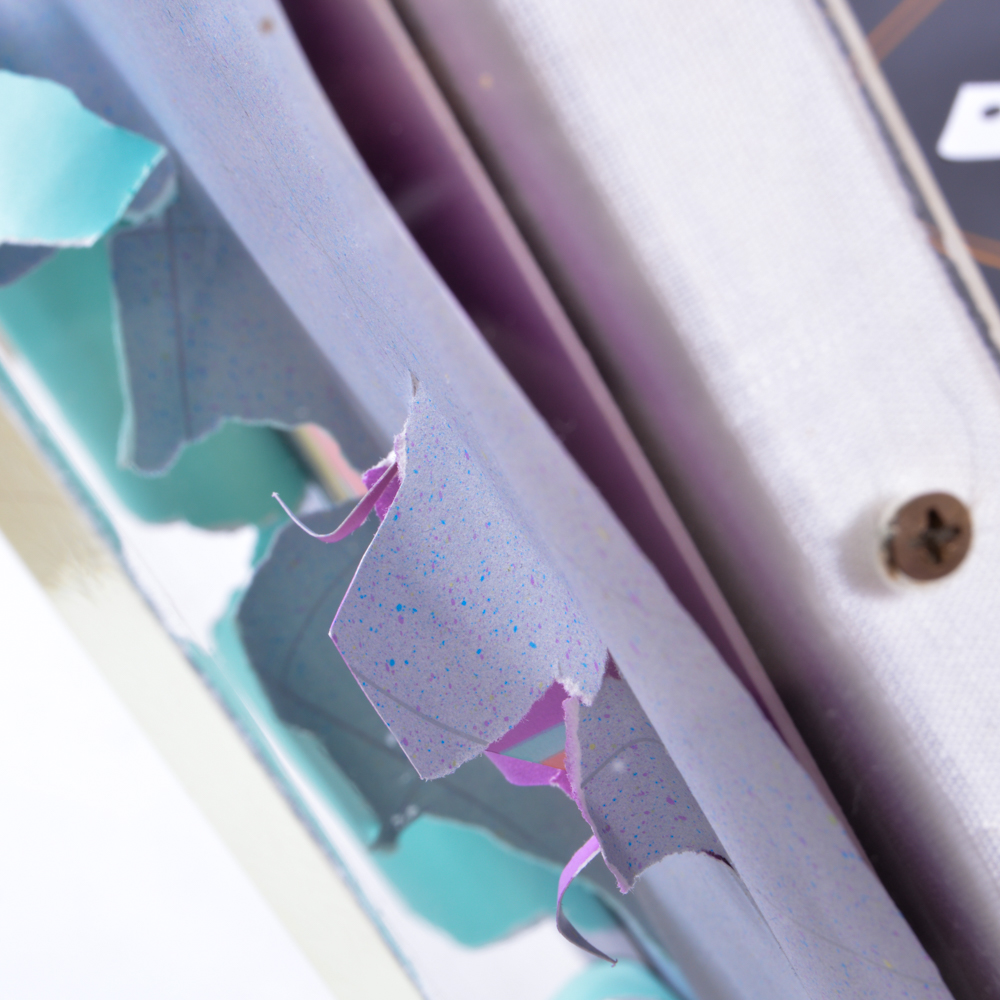 Modern Paper Artwork in Acrylic Case