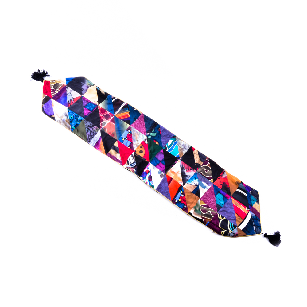 Silk and Velvet Runner in Colorful Modern Design