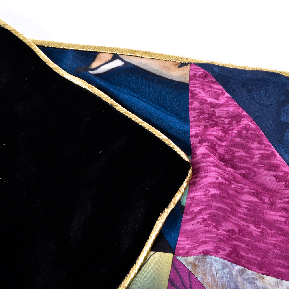 Silk and Velvet Runner in Colorful Modern Design