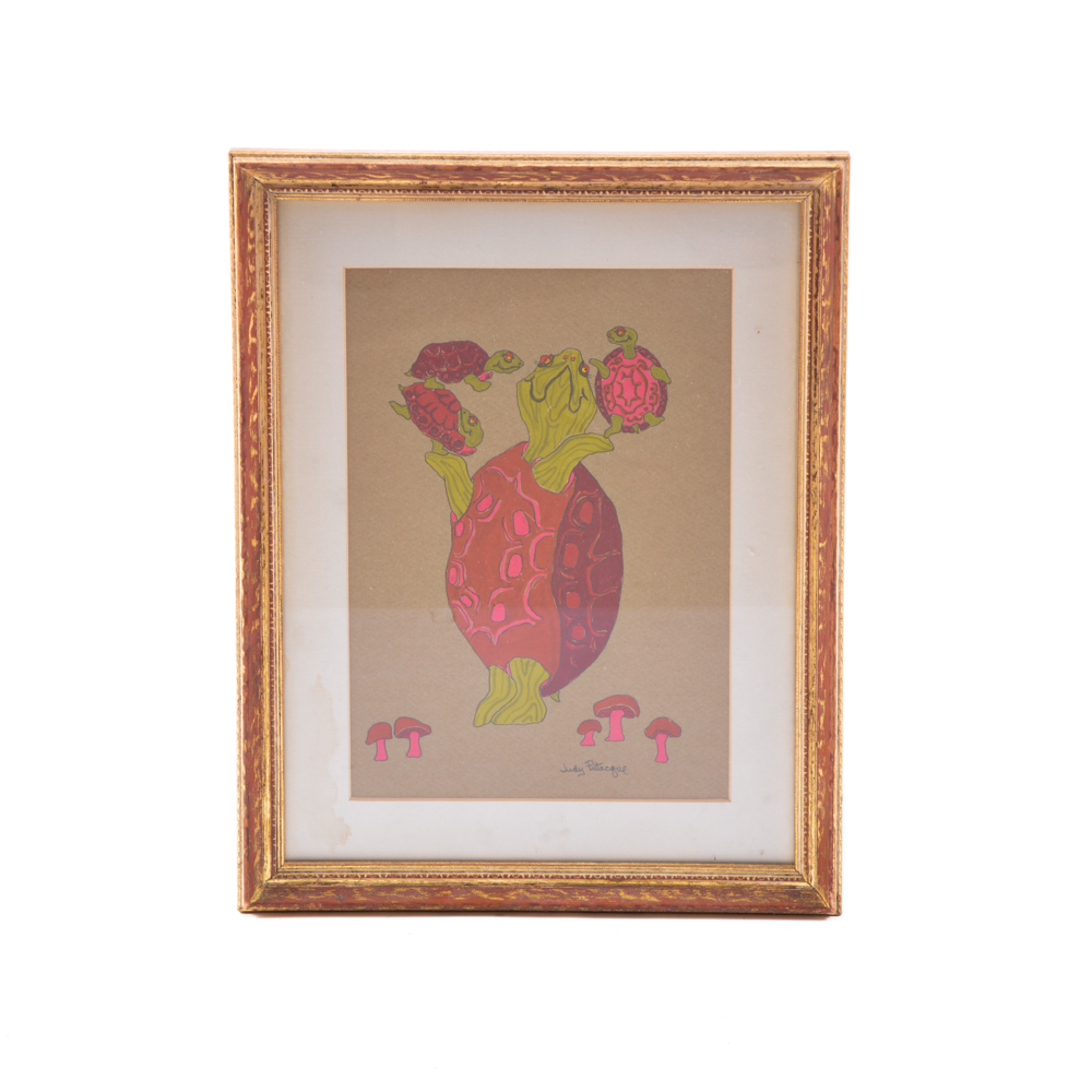 Original Judy Petacque Painting of Turtle Family