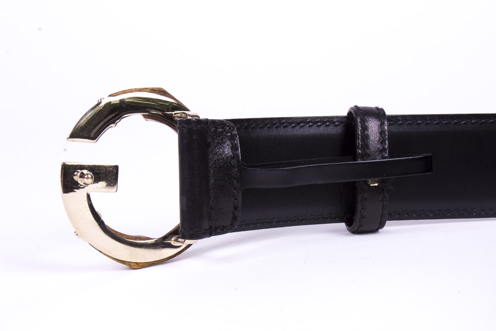 Men's Gucci Black Leather Belt