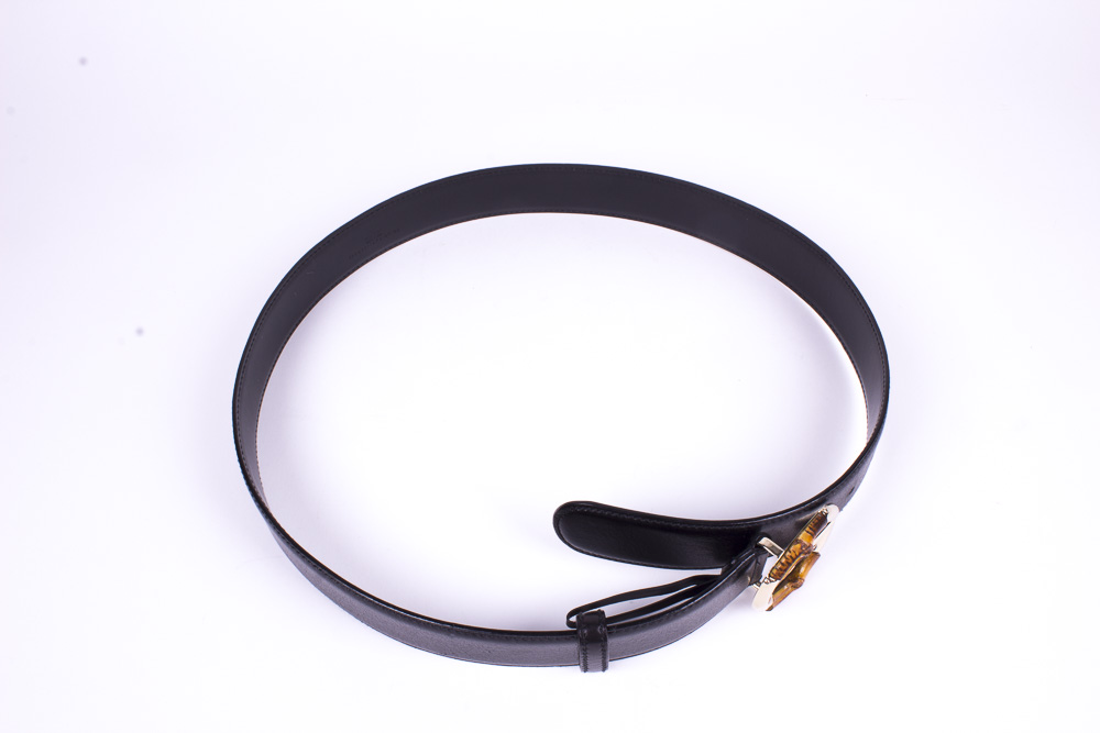 Men's Gucci Black Leather Belt