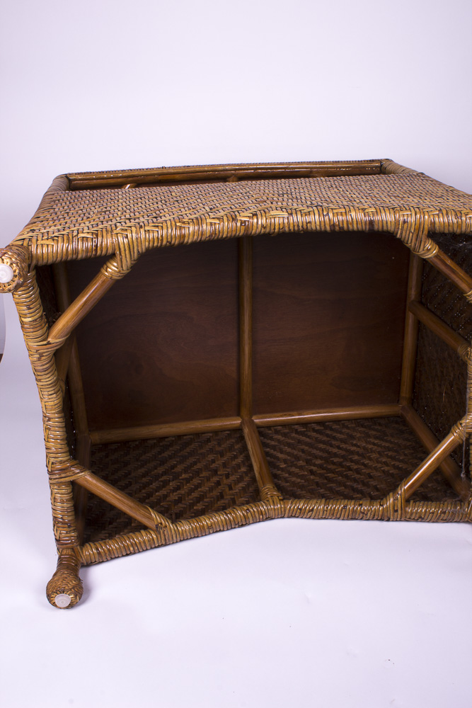 Pair of Pierce Martin Rattan Side Tables
