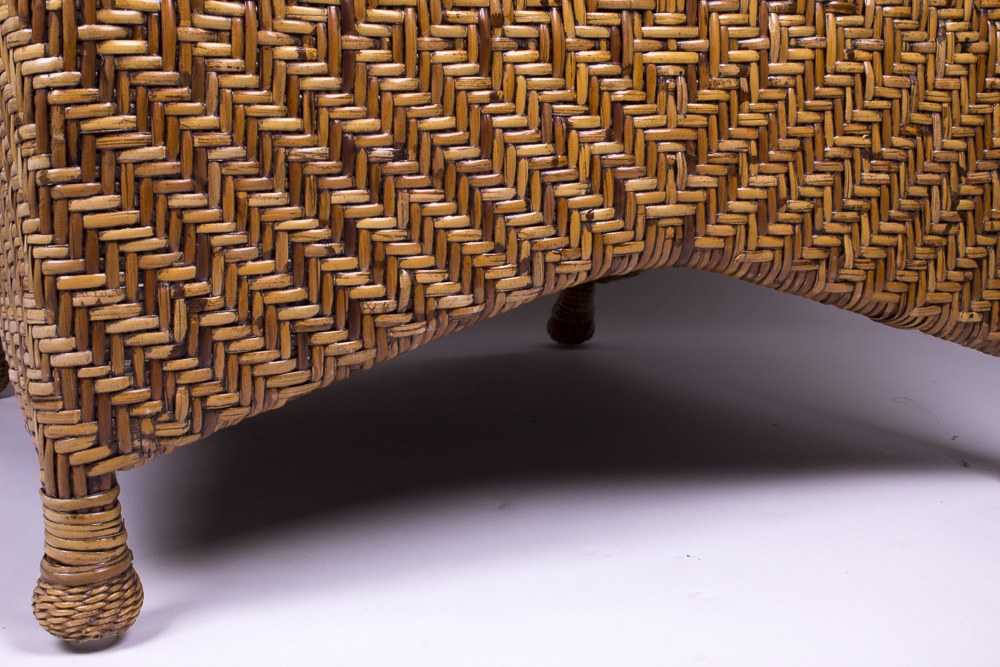 Pierce Martin Rattan Chair and Ottoman