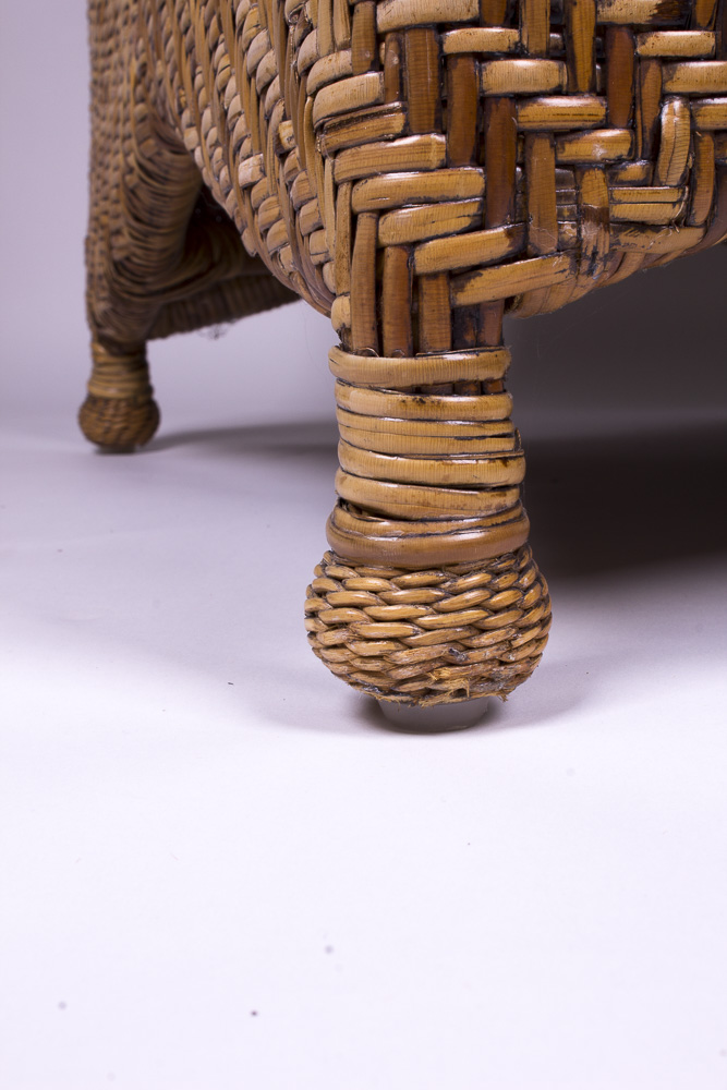 Pierce Martin Rattan Chair and Ottoman