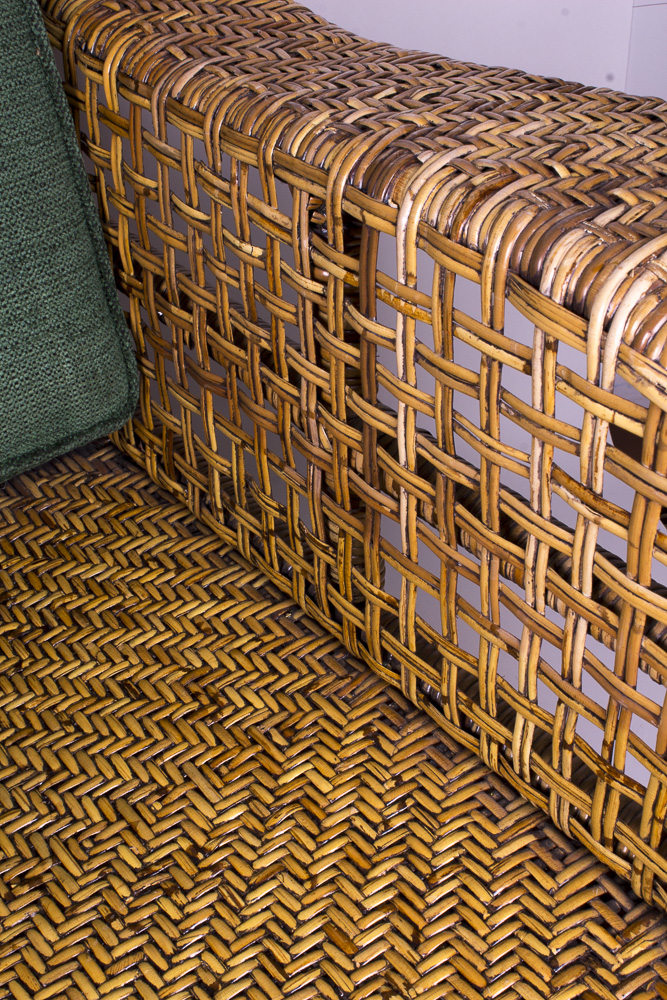 Pierce Martin Rattan Chair and Ottoman