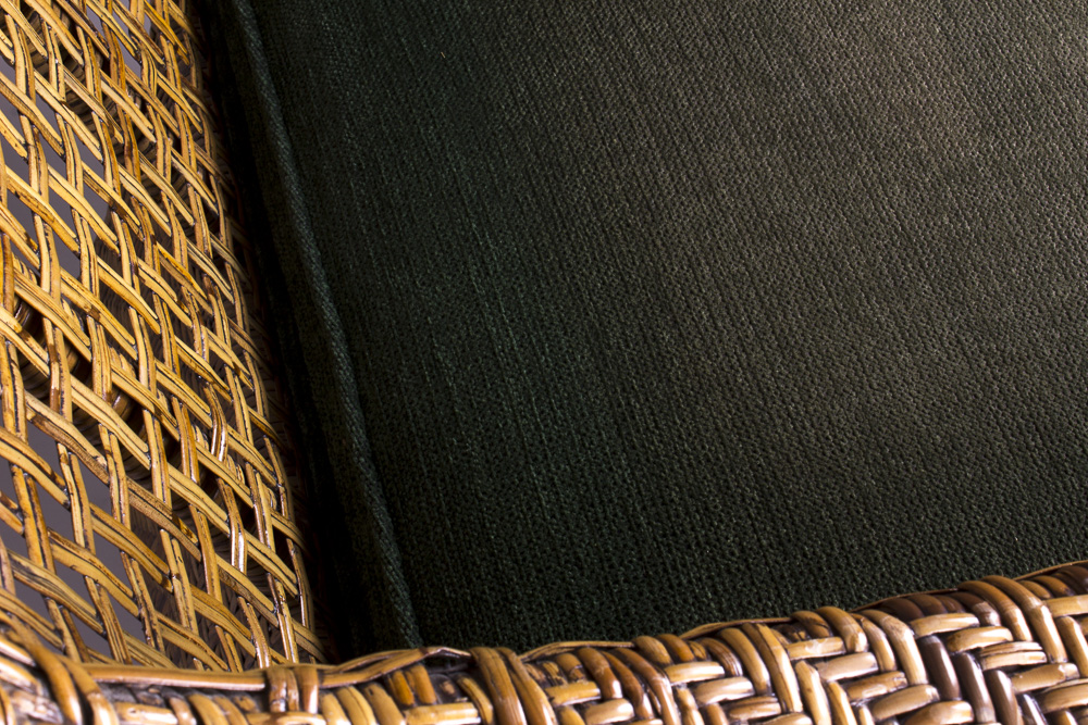 Pierce Martin Rattan Chair and Ottoman