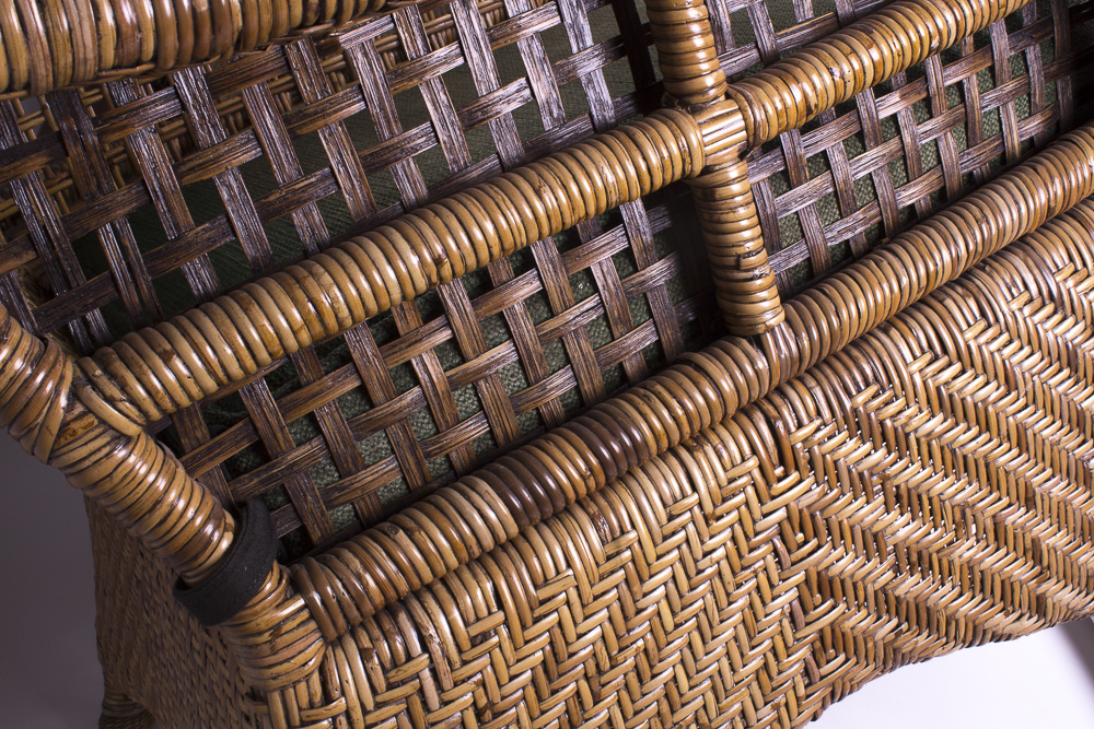 Pierce Martin Rattan Chair and Ottoman