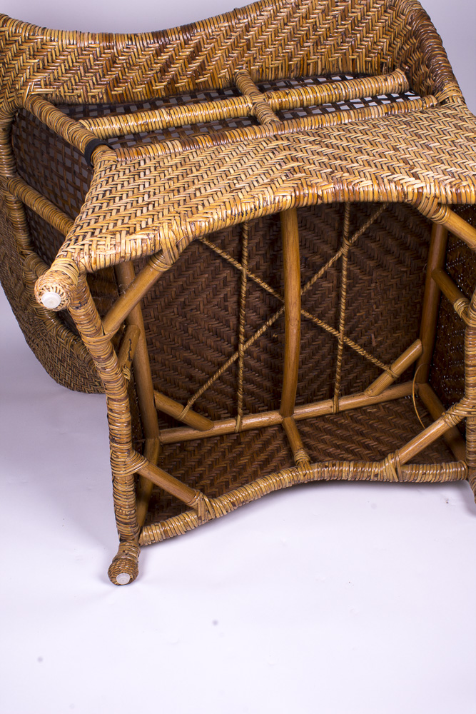 Pierce Martin Rattan Chair and Ottoman