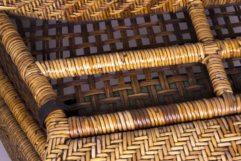 Pierce Martin Rattan Chair and Ottoman