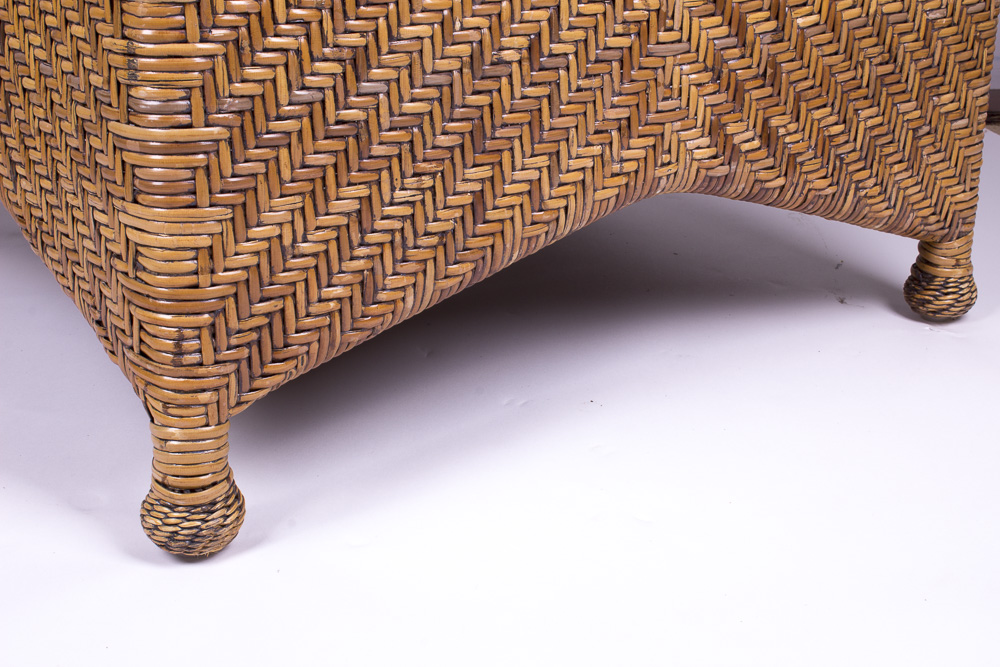 Pierce Martin Rattan Chair and Ottoman